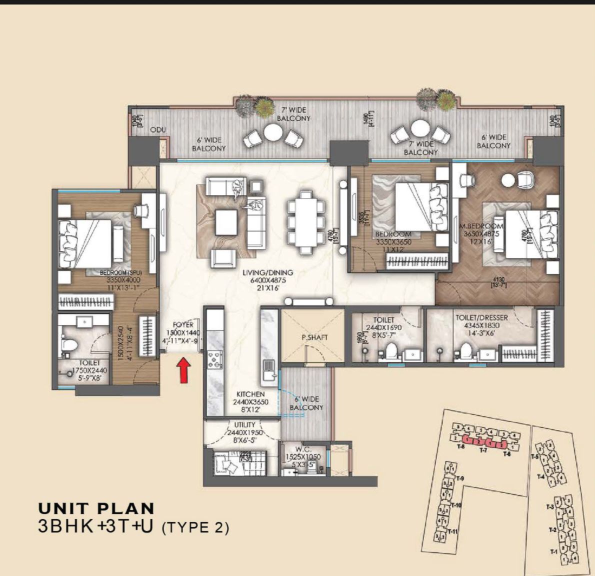 3BHK Unit Plan